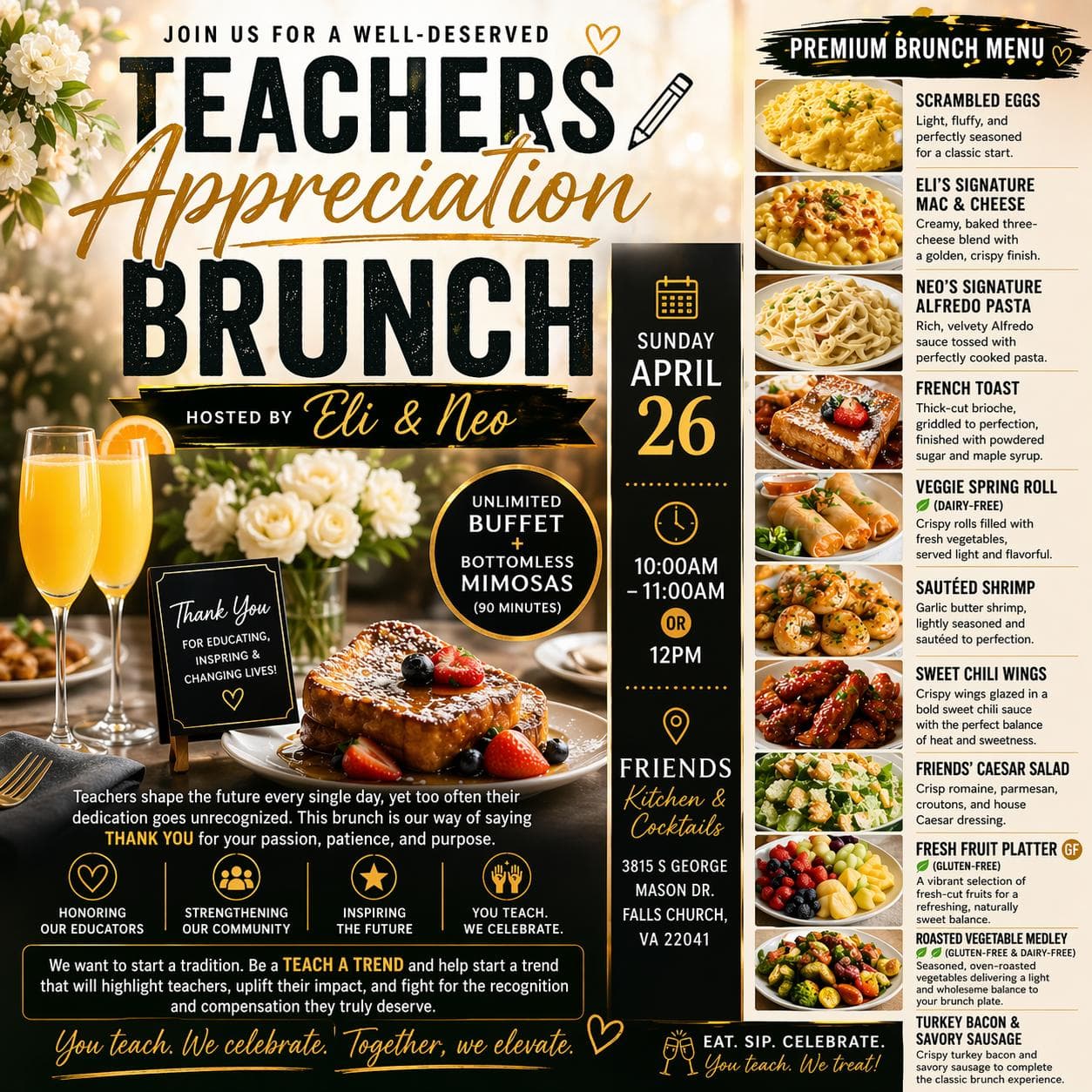 Teachers Appreciation Brunch Flyer